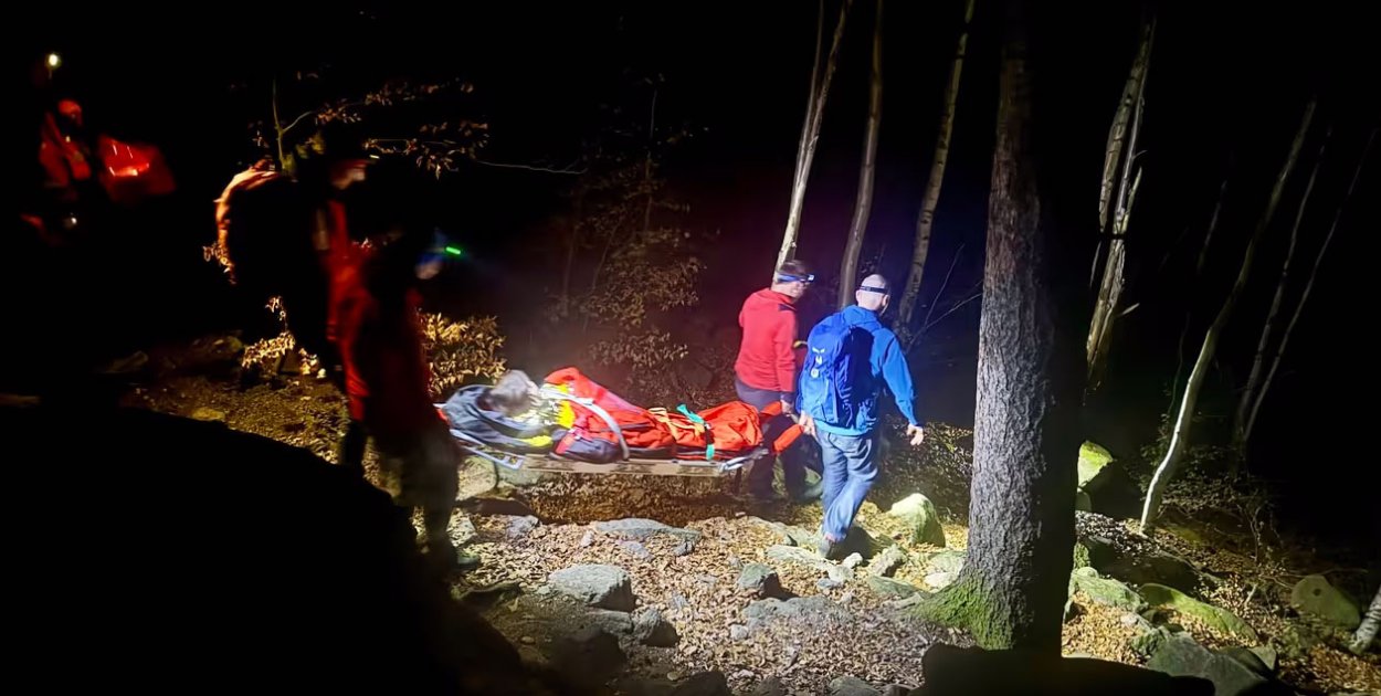 Groźny wypadek na skalnej ścianie